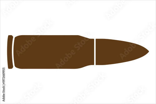 A single bullet silhouette vector illustration design, ammunition weapon icon design