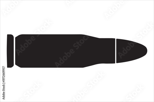 A single bullet silhouette vector illustration design, ammunition weapon icon design