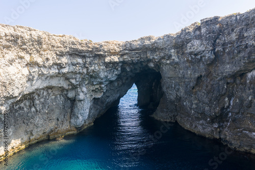 Принти на полотні Blue Hole sea arch and rock pool - Mellieha, Malta