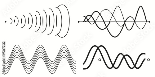 Vector illustration of flowing and intertwined ribbon-like lines