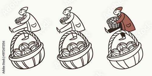 Illustration of three different types of motorcycles with riders