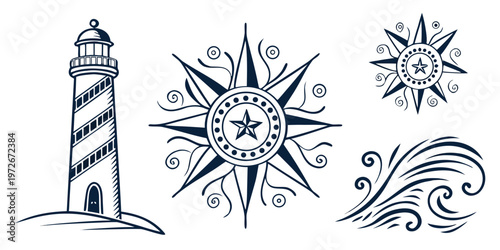 Billede på lærred A detailed illustration of a feather with intricate decorative elements