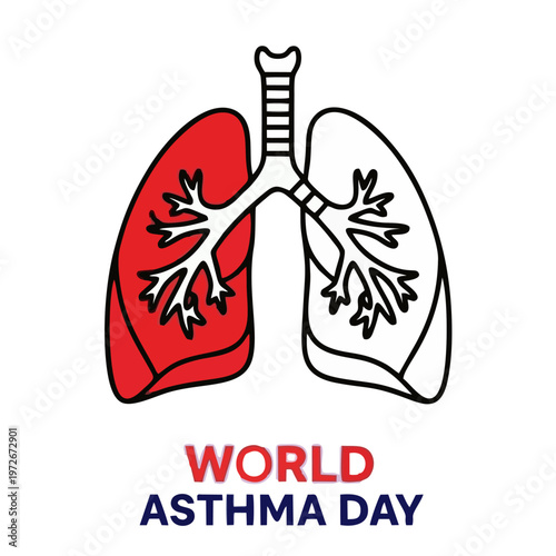 World Asthma Day Awareness Graphic Featuring Human Lungs Illustration