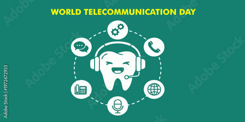 Professional Telehealth and Digital Communication Illustration for Dental Industry
