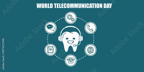 Creative Dental Care Telecommunication Concept Graphic for World Telecommunication Day