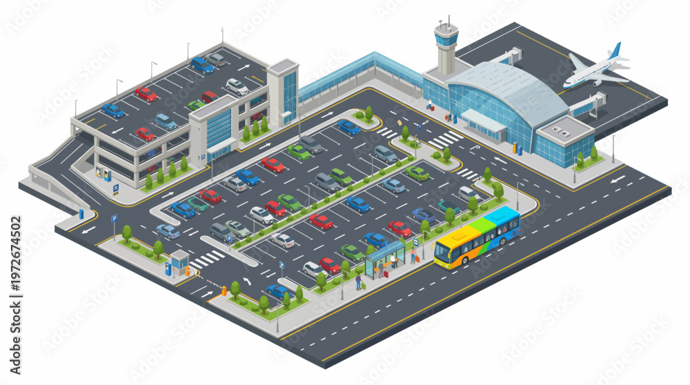 Obraz premium Airport Parking Lot Structure.