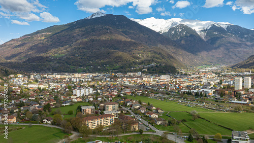 Alberville Cityscape with Alpine Mountains