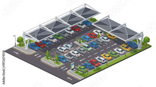 Cars in parking lot area.