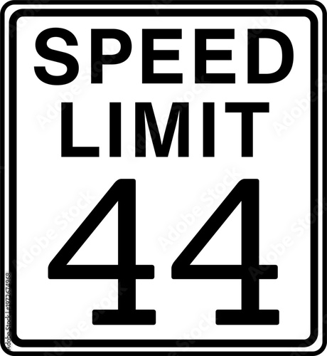 Speed Limit 44 mph Road Sign Vector