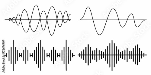 Waveforms and signal patterns on a graph from a sound editing software