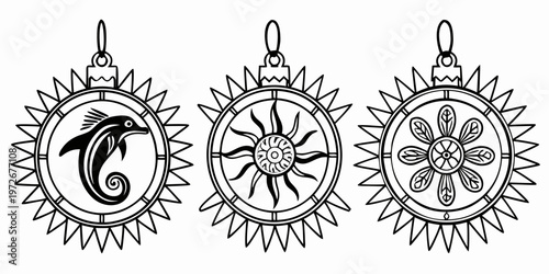 Intricate floral and leaf patterns in ornate black and white design