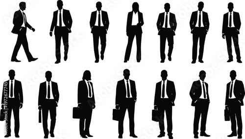 Business professionals silhouettes, corporate attire, office teamwork, leadership, collaboration, success, unity, workplace culture, diversity, career growth, professional lifestyle, modern business