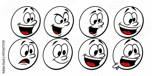 A collection of colorful monster characters with unique facial expressions