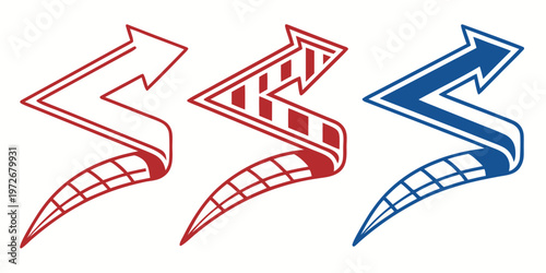 Colorful paper airplanes flying in different directions