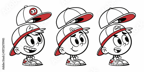 Three cartoon dogs with colorful collars and expressive faces