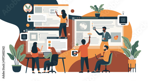 This image showcases a simple, stylized plant in a pot. Its clean design and calming colors create a sense of peace and growth, ideal for wellness or 