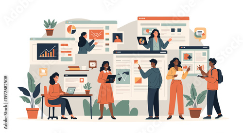 A minimalist illustration of a potted plant brings a touch of nature indoors. Perfect for blog posts about home decor, wellbeing, or creating a peacef