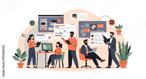 A calming and modern illustration of a potted plant, perfect for representing growth, wellness, or adding a touch of nature to digital content. Ideal 