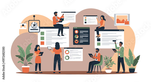 A minimalist illustration of a potted plant against a soft, geometric background evokes a sense of calm and natural beauty. Perfect for blog posts, we