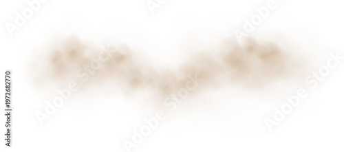 Soft Brown smoke mist cloud isolated on transparent background blush overlay.