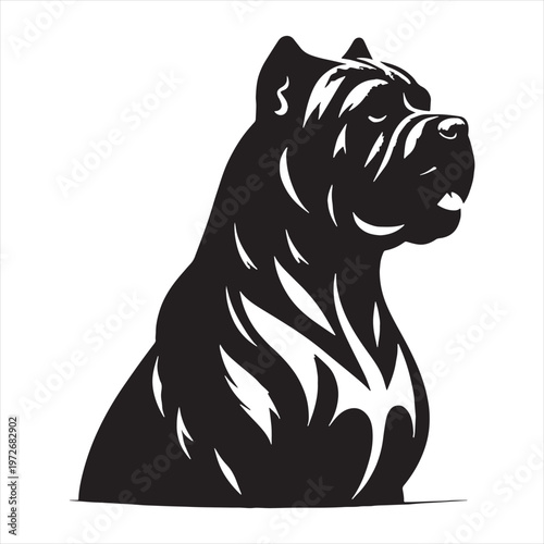 Cane Corso Dog Powerful Loyal Italian Mastiff Breed Known for Strength Intelligence Protective Nature Family Guardian Confident Personality Muscular Body Fearless Attitude Excellent Guard Dog.