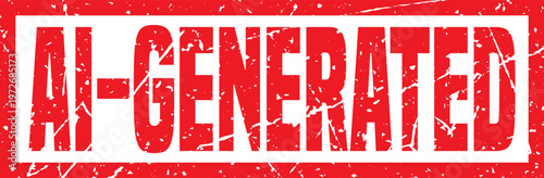 Ai generated red rough rubber stamp vector illustration graphic with scratched distressed ink texture for digital artwork