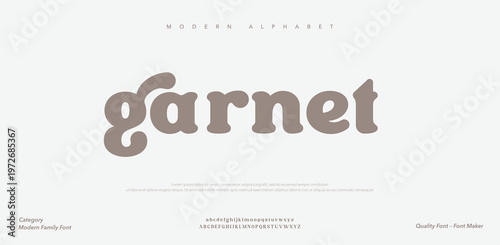 Modern Alphabet Typography Garnet Font Style