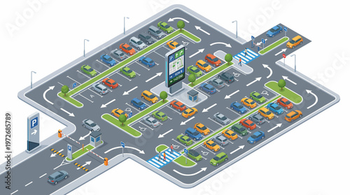 Traffic Congestion City Road Map.