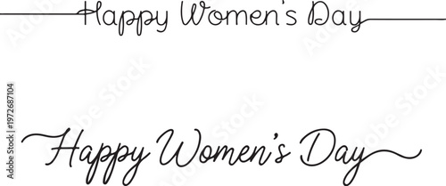 Happy Women's Day typography, feminine greeting phrases, vector text, celebration messages