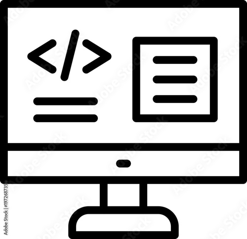 Code Refactoring Line Icon, Refactor Code Icon, Code Optimization Icon