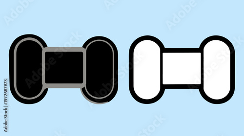 Minimalist Black and White Dumbbell Icons for Fitness, Gym Workout, and Strength Training Exercise Illustration