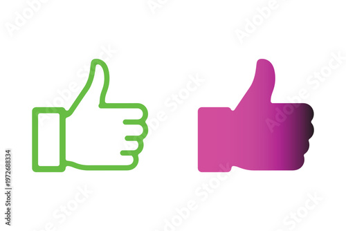 Dual thumbs up icons a vibrant representation of approval and positive feedback in digital communication