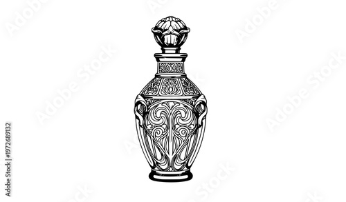 Antique perfume bottle decorative vintage fragrance vector
