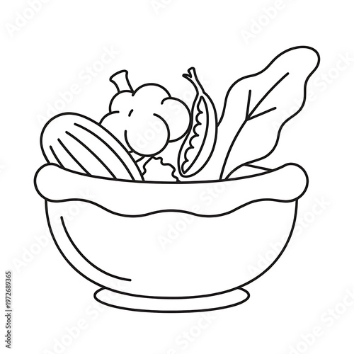 vector illustration of a bowl of vegetables