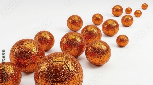 Elegant Gold Glitter Spheres Arrangement for Celebration or Festive Decor - High-Quality Photo