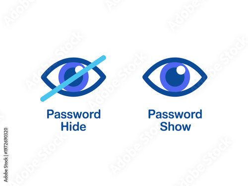 Password Hide And Show Eye Icons For User Interface Design
