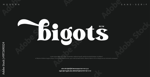 Typography design with the word bigots on a black background