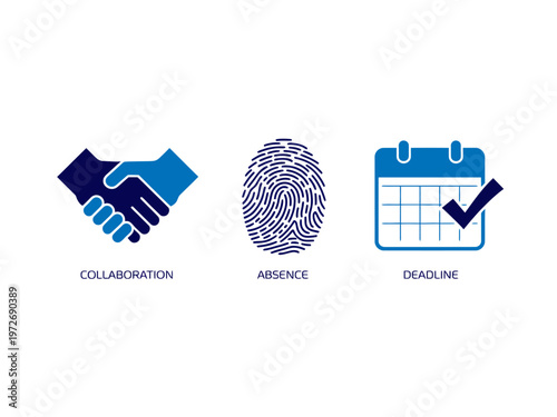 Business Icons Collaboration Absence Deadline For Office Concepts
