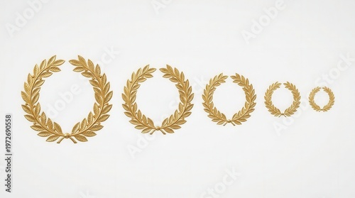 Elegant Gold Laurel Wreaths Collection for Awards and Celebrations - Luxury Design Elements