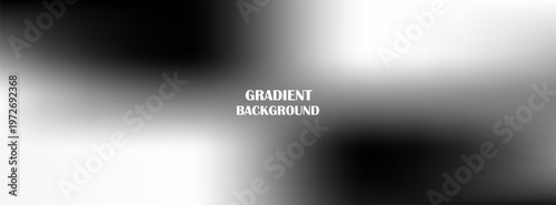 Abstract black and white gradient mesh background with a smooth and dark blurred design, featuring central GRADIENT BACKGROUND text. Minimalist monochrome aesthetic.