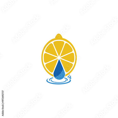 Fresh lemon slice with a single blue water drop falling 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 into ripples on a sunny day