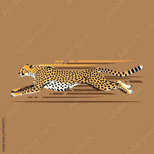 Cheetah Running Fast on Ground.