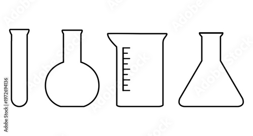Different laboratory test tube icons svg cut file. Isolated vector illustration.