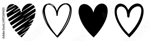 Hand drawn hearts bundle svg cut file. Isolated vector illustration.