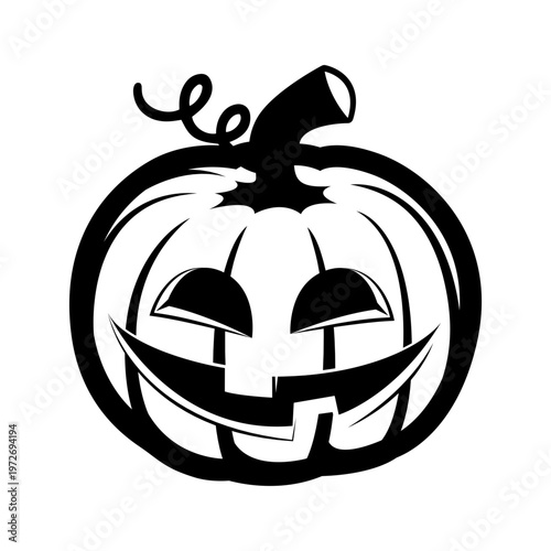 Halloween pumpkin, Jack O'lantern svg cut file. Isolated vector illustration.