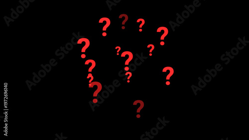 Red Question Mark Random Pattern Background.