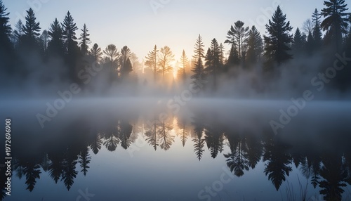 morning mist over lake