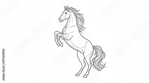 Elegant Horse Illustration Showing Power and Grace in Artistic Style