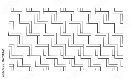 Interlocking dark grey angular geometric pattern white