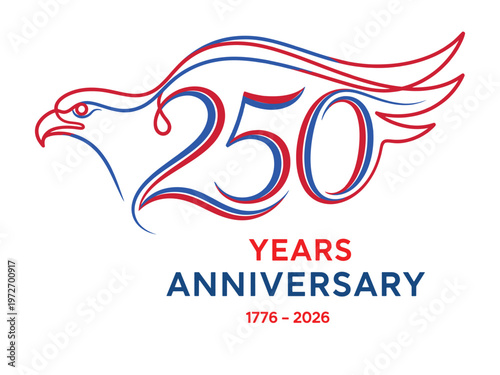 Eagle logo celebrating 250 years anniversary from 1776 to 2026